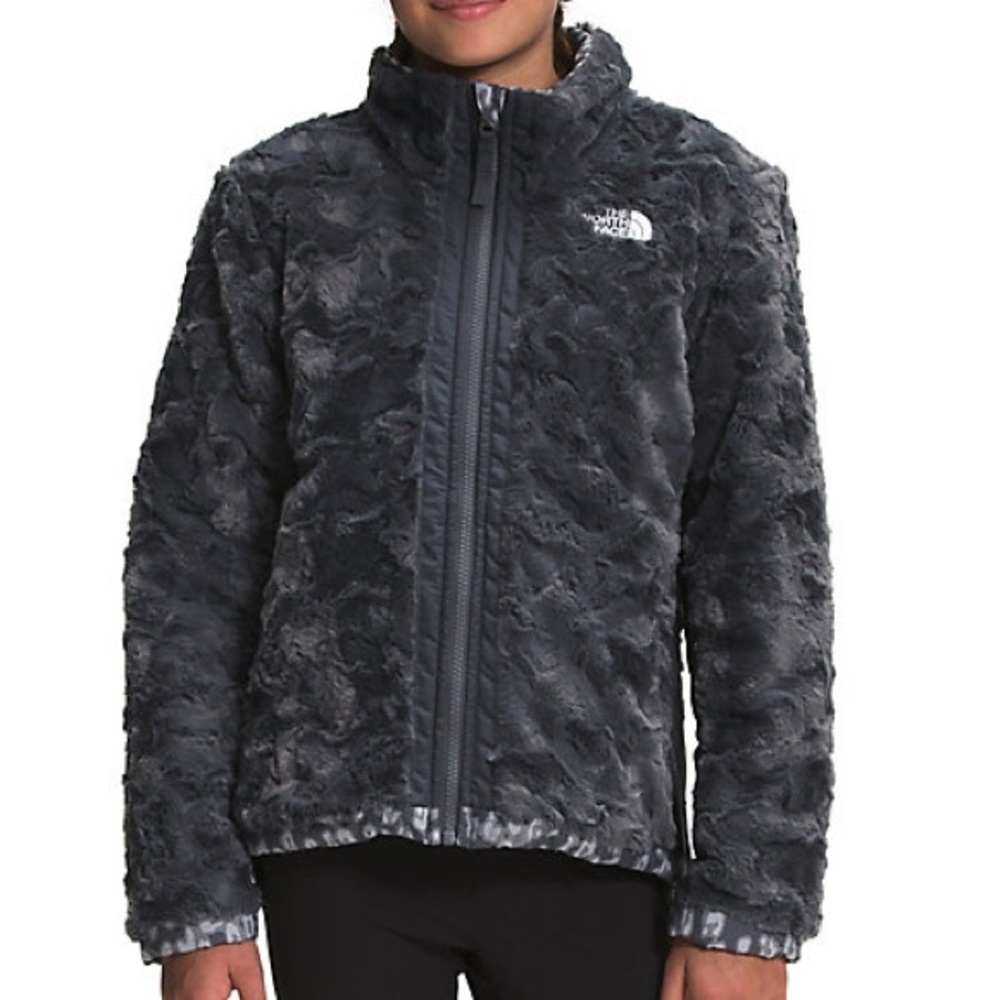 New The North Face Medium 10/12 Youth Girls Mossbud Swirl Jacket Grey - Picture 3 of 16
